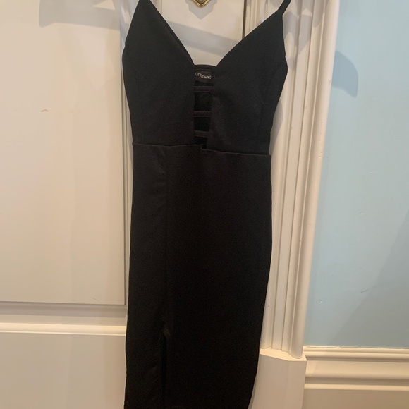 Black Strappy Split Dress - Picture 3 of 5